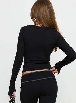 Kobee Jersey Long Sleeve Layering Top Black