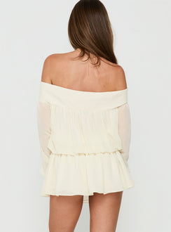 Annikah Off Shoulder Romper Cream