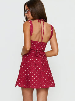 Kourtnae Halter Mini Dress Red Polka Dot