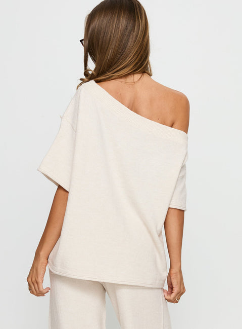Kourta Off Shoulder Oversized Top Oat