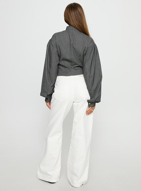 Reaper Mid Rise Baggy Jeans White