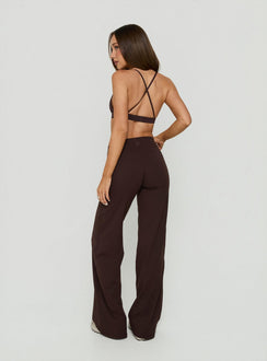 Velora Active Wide Leg Pants Chocolate