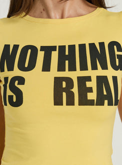 Nothing Is Real Graphic Top Yellow / Black