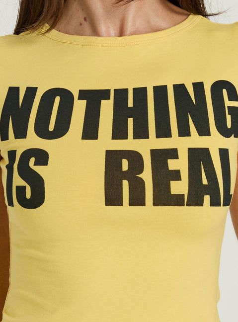 Nothing Is Real Graphic Top Yellow / Black