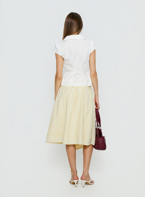 Sunney Wrap Midi Skirt Yellow