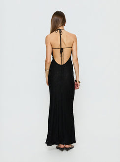 Jordina Lace Halter Maxi Dress Black