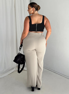 product Princess Polly High Waisted Pants  Archer Pants Taupe Curve