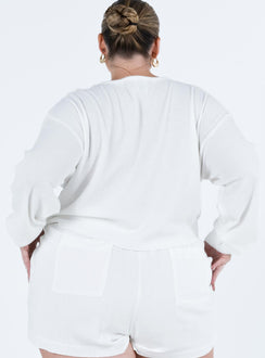 Mia Cropped Henley White Curve Princess Polly  Cropped 