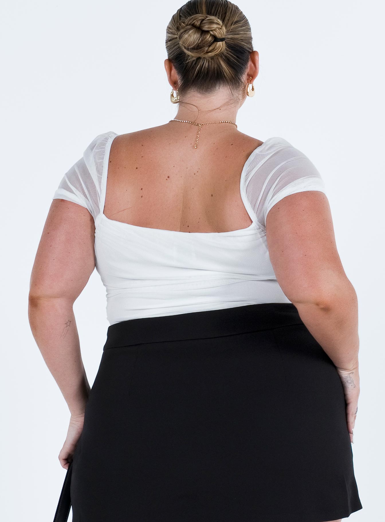 product Princess Polly Sleeveless Asymmetric Neckline  City Lights Crop Top White Curve