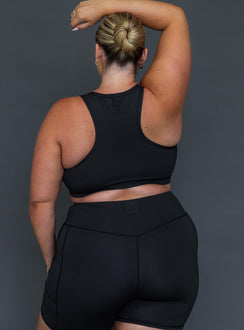 Black active shorts Featuring a high-waisted design & twin slip leg pockets