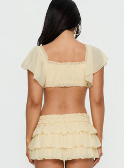 Iluminada Frill Crop Top Yellow