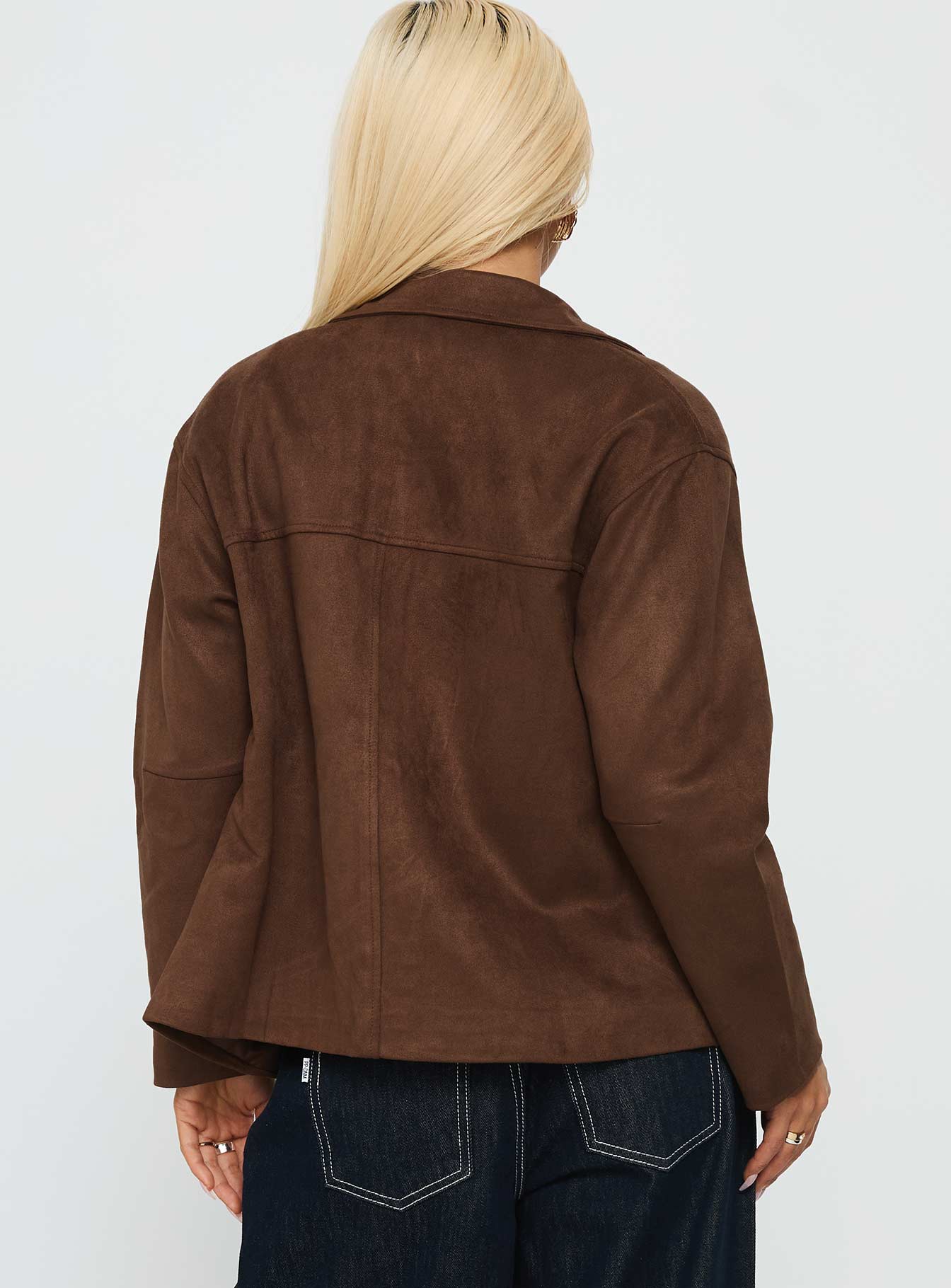Vaela Faux Suede Jacket Brown