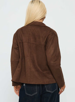 Vaela Faux Suede Jacket Brown
