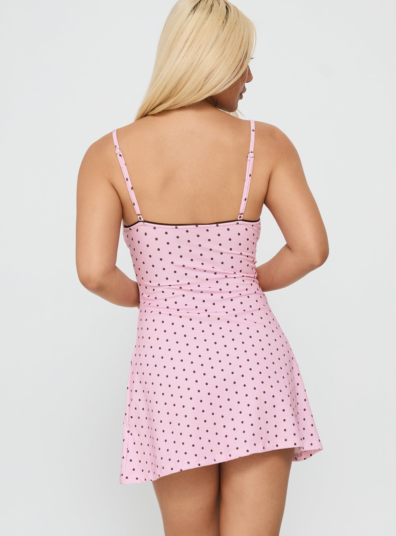 Sleep Schedule Sleep Mini Dress Pink Polka