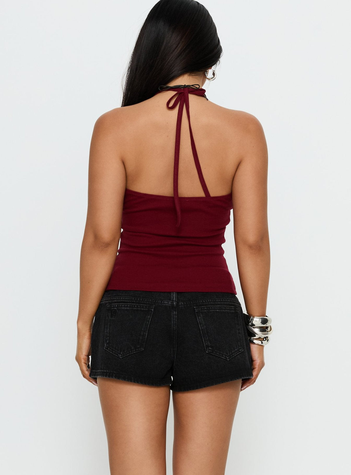 Dreamful Low Rise Mini Denim Shorts Washed Black Tall