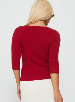 Need My Love 3/4 Sleeve Top Red