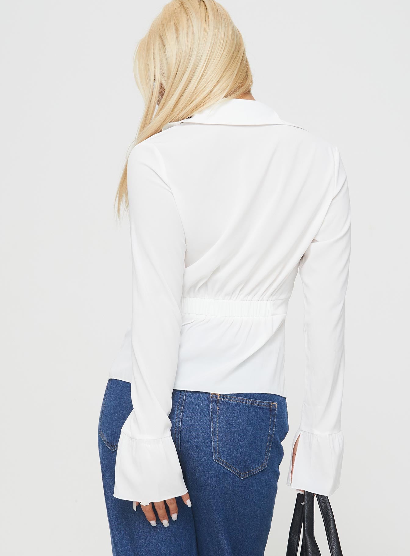 Jersie Button Up Shirt White