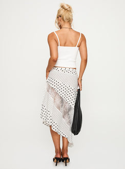 Rennar Maxi Skirt White / Polka Dot Petite