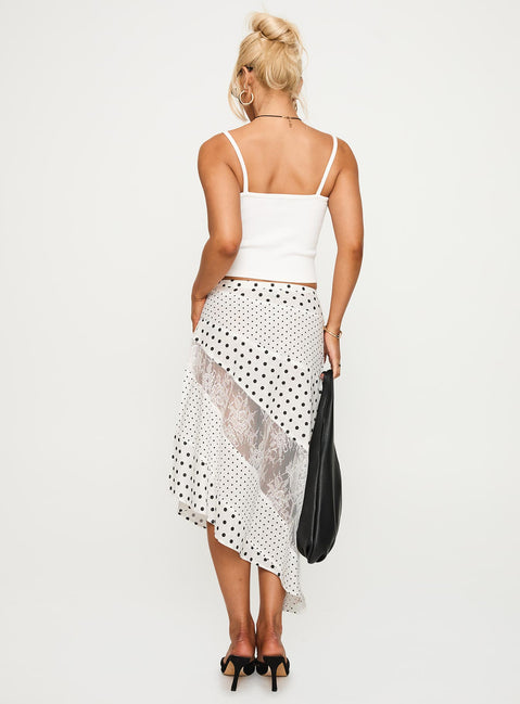 Rennar Maxi Skirt White / Polka Dot Petite