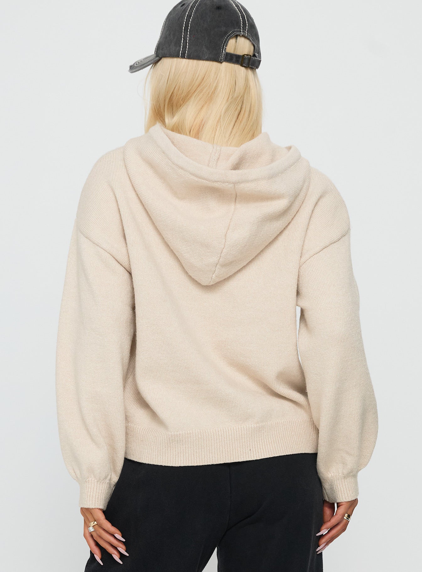 Princess Polly Knit Hoodie Beige
