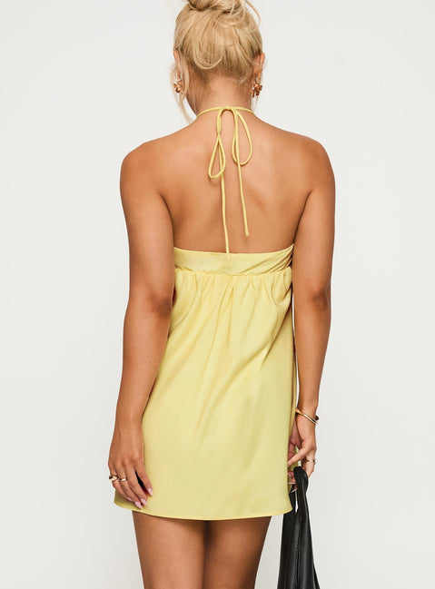 Moonlit Mini Dress Lemon