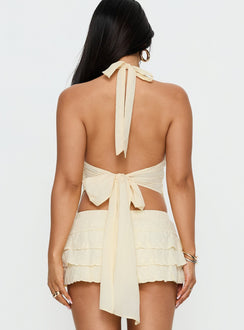 Briney Frill Halter Top Yellow