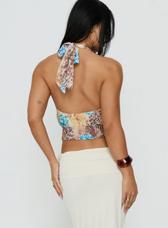 Kamella Keyhole Halter Top Multi