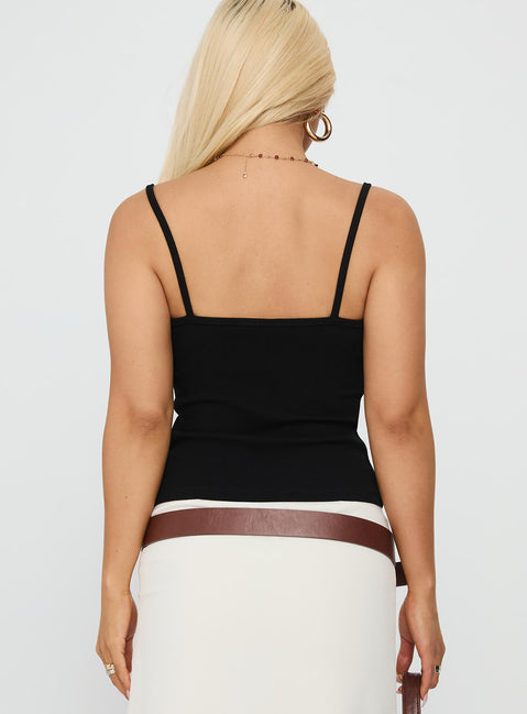 Sweetscape Bead Detail Cami Top Chilli / Black