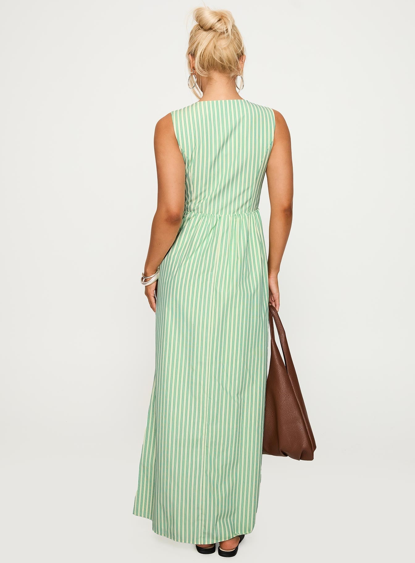 Pokey Maxi Dress Green Stripe