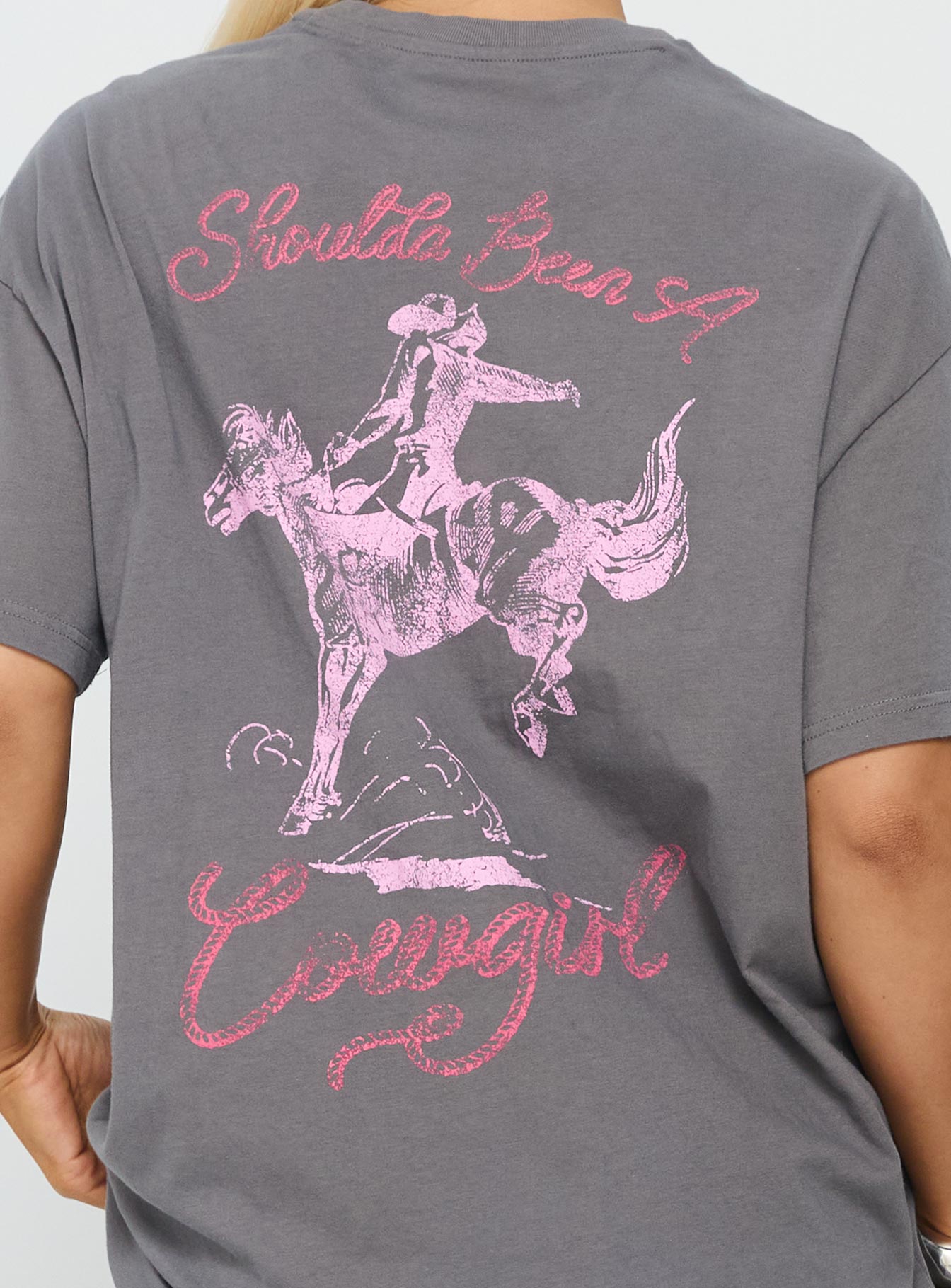 Cowgirl Baby Oversized Tee Charcoal Grey