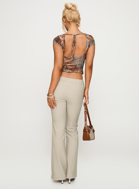 Angel Unknown Flare Pants Taupe