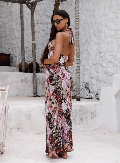 Flora Halter Maxi Dress Multi