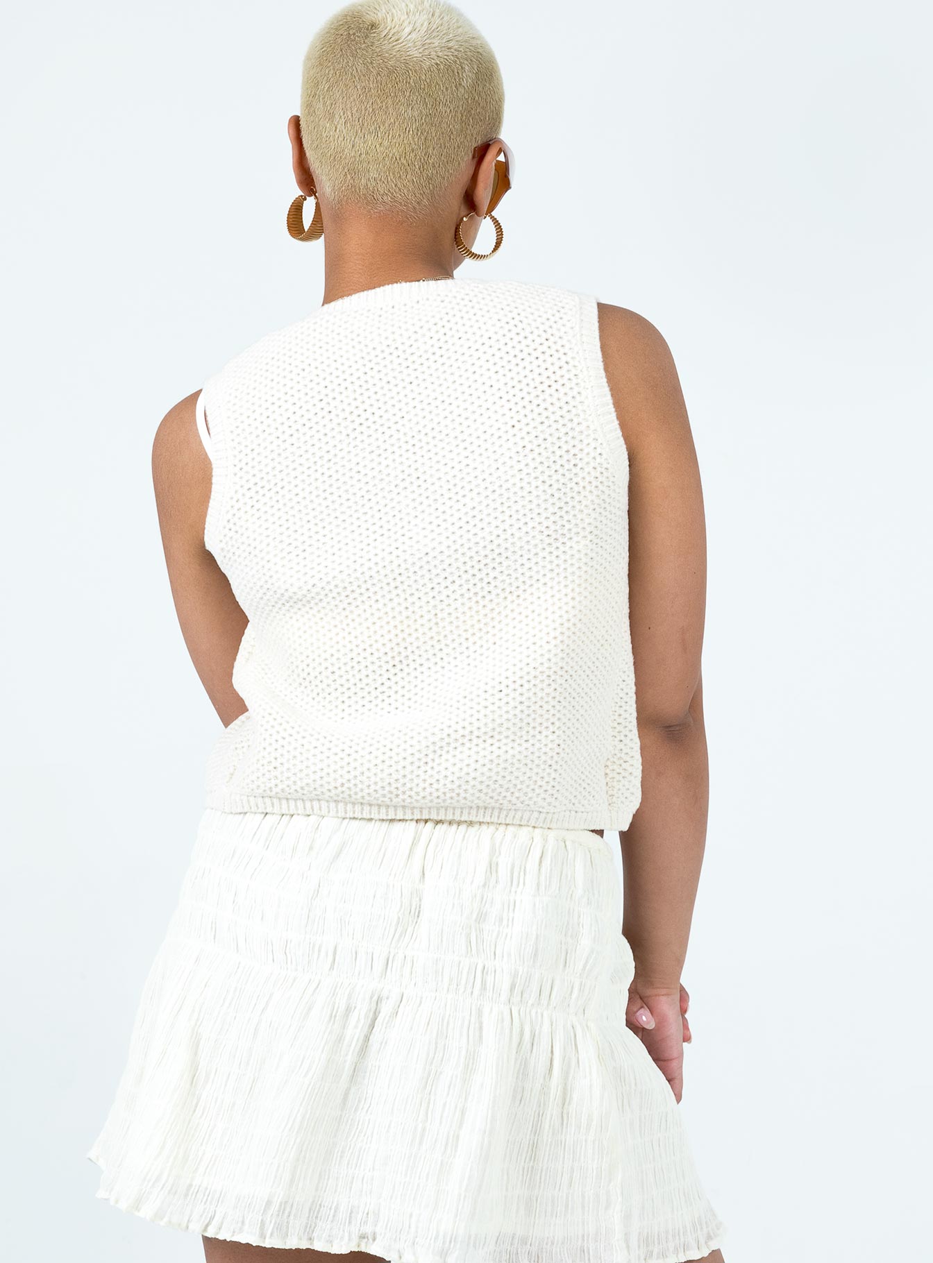 Donella Top Cream Sleeveless Sweetheart 