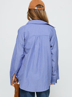 Mallin Shirt Mid Blue Stripe