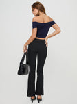 Flared pants High rise fit, ankle length, invisible zip fastening Slight stretch, unlined 