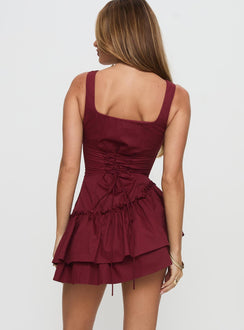 Shantelle Romper Burgundy Tall