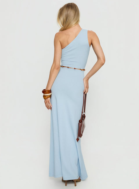 Elianora Asymmetrical Beaded Maxi Dress Blue