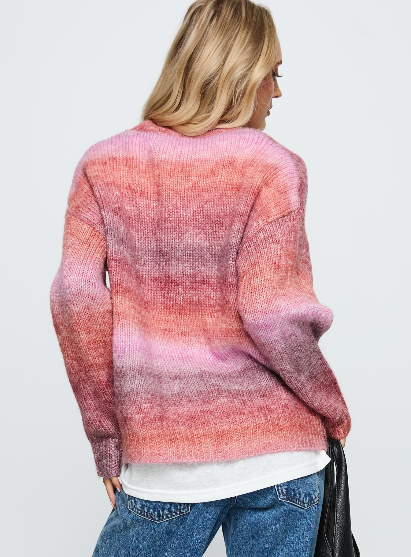 Say No More Knit Sweater Pink Stripe