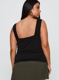 Sublime Ruched Top Black Curve