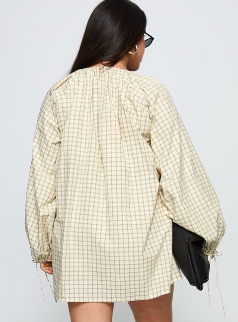 Preacher Playsuit White Check Curve