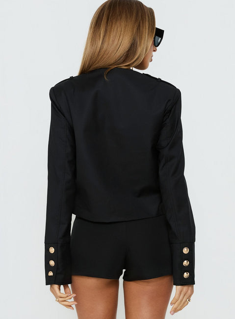 Rush Hour Button Detail Jacket Black