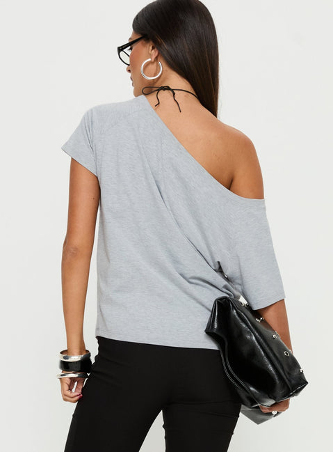 Icon Baby Off Shoulder Top Grey