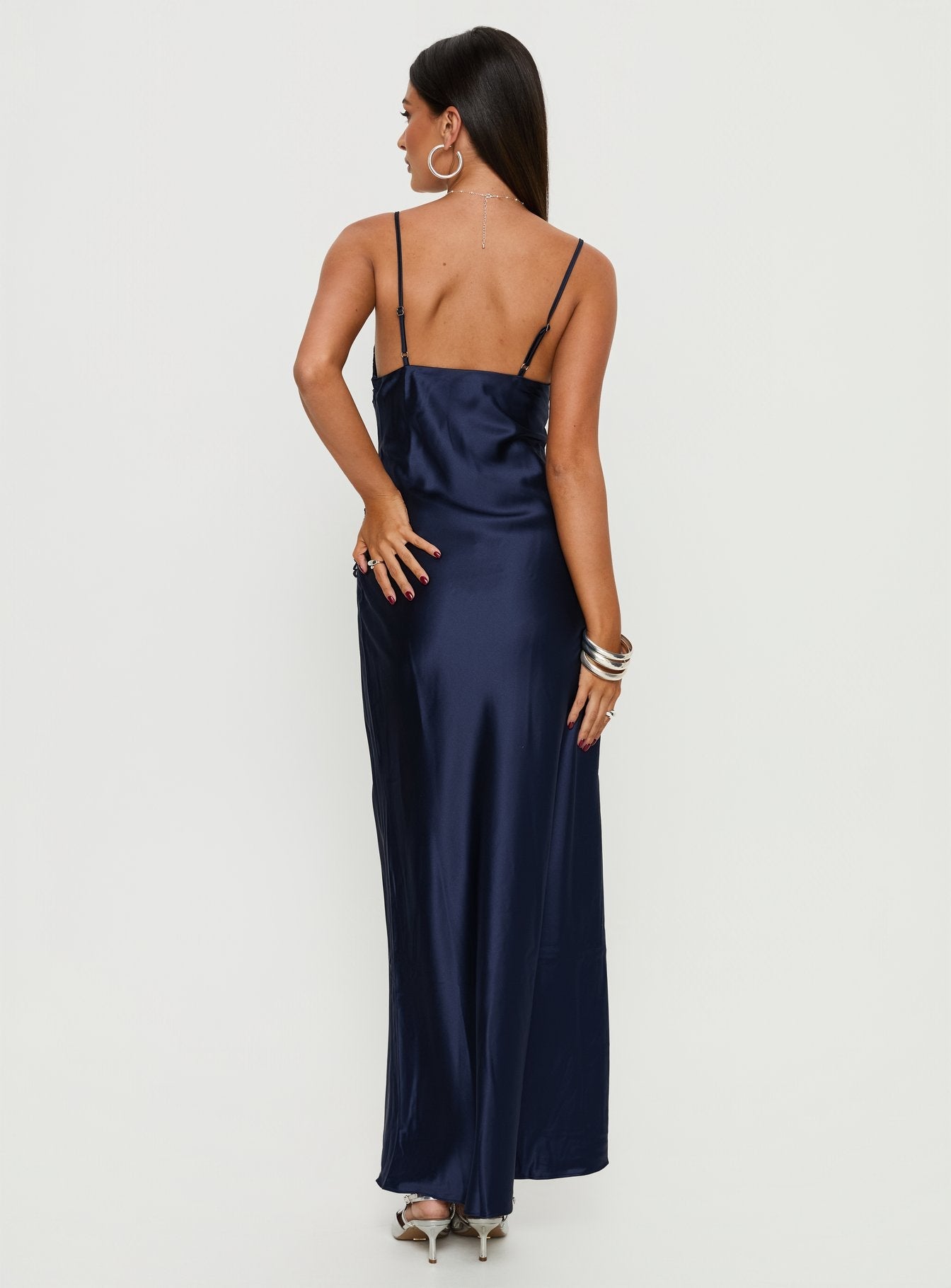 Madelene Lace V Neck Maxi Dress Navy