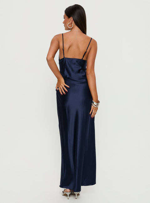 Madelene Lace V Neck Maxi Dress Navy