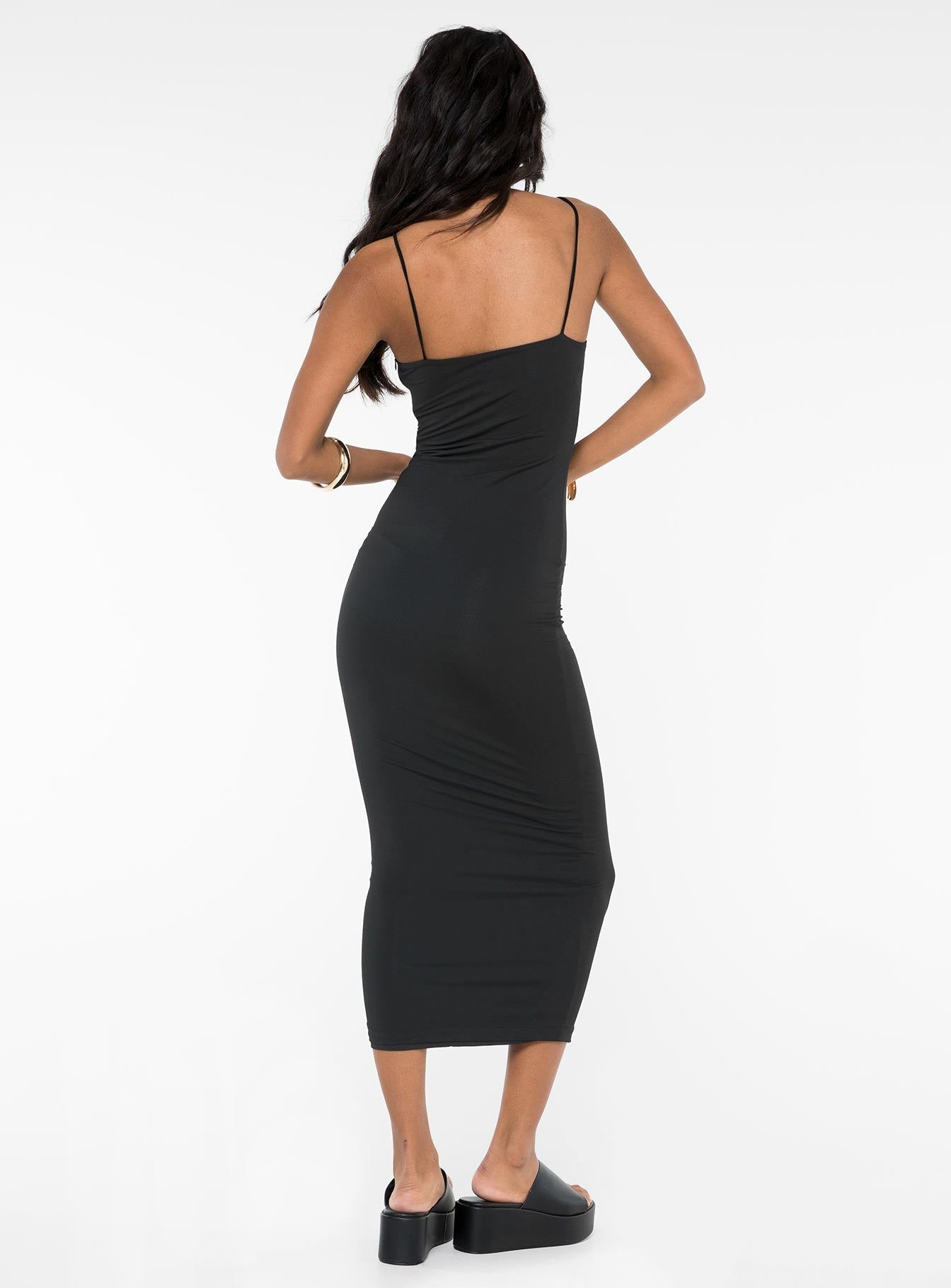 product Princess Polly Asymmetric Neckline  Rigano Midi Dress Black