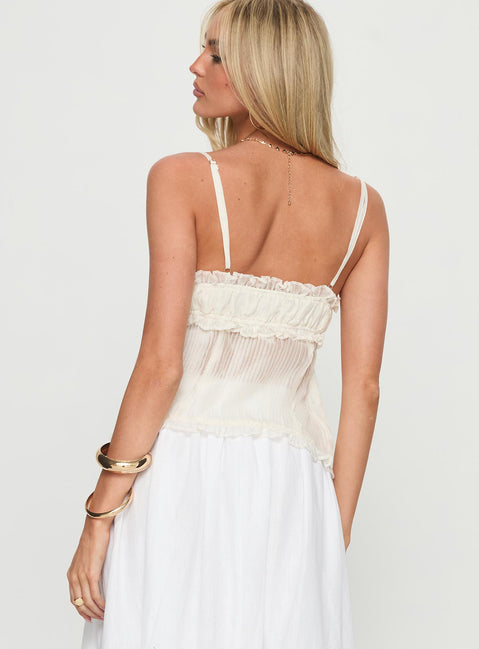 Levonne Textured Layered Bust Shirt Cream