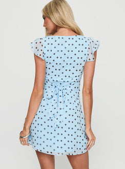 I Guess So Mini Dress Blue Polka Dot
