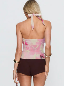 Diamanda Halter Top Pink Floral