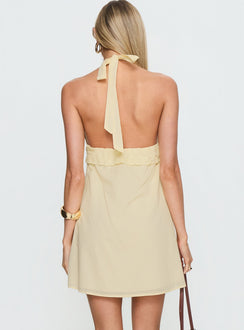 Caileigh Halter Mini Dress Lemon
