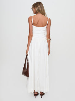 Sweetgum Shirred Maxi Dress White